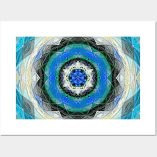 Blue Southwest Boho Tile Posters and Art